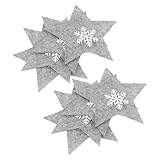 BESTYASH 8 Stück Weihnachtsbesteck mit Fünfzackiger Stern Besteckhülle Messer und Gabeltasche Wiederverwendbar für Weihnachtsessen und Tischdeko