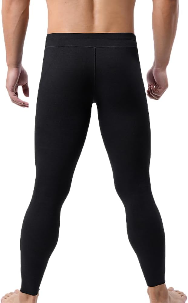 Men Thermal Underwear Bottoms Long Johns Fleece Lined Thickened Warm Leggings Base Layer