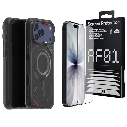 Coque iPhone 17 Pro anti choc Aulumu protégeant l'écran avec verre incassable