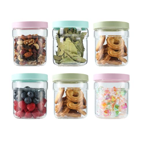 Wemburly 6Pack Meal Prep 2Cup Glass Containers Salad Jars With Lids 480Ml/16Oz Pyrex Glass Jars With Lids Diswasher Safe #TOP3