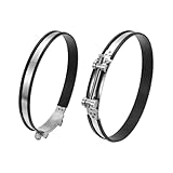 uxcell T-Bolt Hose Clamp, 2Pcs 214-226mm Adjustable Stainless Steel Rubber Cushioned Intake Intercooler Pipe Clamps Hose Clip for Industrial