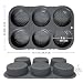 MUJUZE Hamburger Bun Mold, Hamburger Bun Pans for Baking, Burger Bun Pans Nonstick & Heat Resistant,Burger Buns pan, Silicone Homemade Hamburger Bread Mold,6 Cavity Silicone Pans Easy to Release