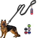 JSXD Dog Leash,5 FT Heavy Duty Double Handle Dog Leash with Comfortable Padded and Reflective,Rope Dog Leashes for Small,Medium,Large Dogs (Wide-Black)