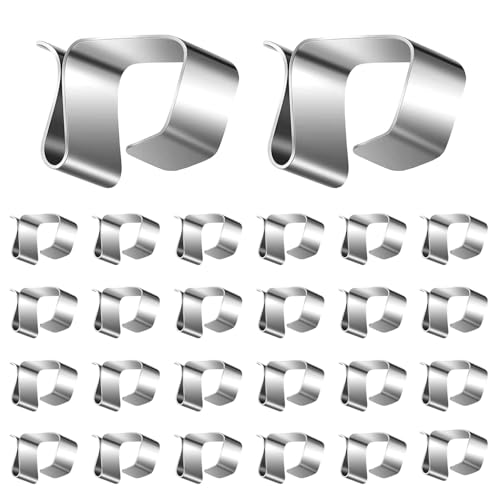 TILONKJ 60 Stück Dachrinnenhaken für Lichterketten Edelstahl Weihnachtslichter Metall Weihnachtslichter Mini Dachrinnenhaken Urlaubslichter Clip Dachrinne für Weihnachtslicht Küche Bad Garten