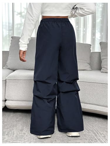 Floerns Girl's Parachute Pants Number Elastic Waist Street Wide Leg Baggy Pants3