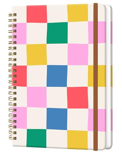 Journal ligné pour l'école et le bureau format A5 compact à spirale avec 60 feuilles