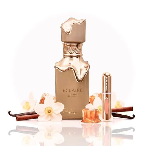 Perfume Eclaire 100ml,Fragancia Femenina Dulce con Notas de Caramelo y Miel + Regalo Atomizador Recargable 5ml Drikanbest