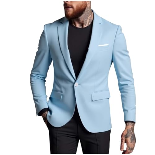 Mens Blazers Slim Fit Business Casual Men Suit Sport Coat One Button Travel Blazer Lightweight Suit Wedding Jacket