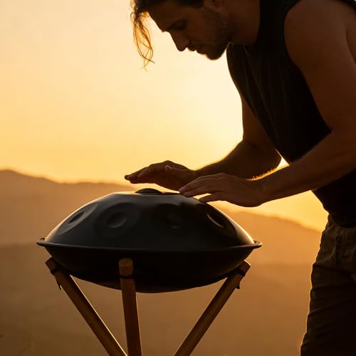 Handpan Negro de 9 Notas Acero Inoxidable Profesional miniatura 2