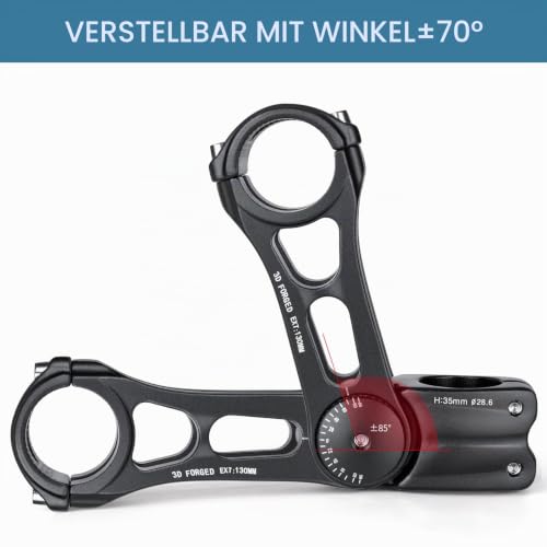 CXWXC Fahrradlenker Vorbau Verstellbarer Aluminiumlegierungs Lenkererhöhung für MTB, Rennräder… – Ansicht 2