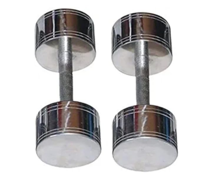 steel dumbbell set (set of two pieces) heavy duty dumbbell pair fix weight dumbbell chrome plated round shape dumbbell gym & home use product (2+2=4kg) (B0DBVPQN37) Amazon Price History, Amazon Price Tracker