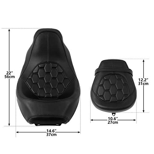 Two-up Front Rear Driver Passenger Seat Detachable Motorcycle Driver & Passenger Motorcycle Seat Fit for Harley Touring Road King Special FLHRXS 2009-2022 - Thumbnail 4