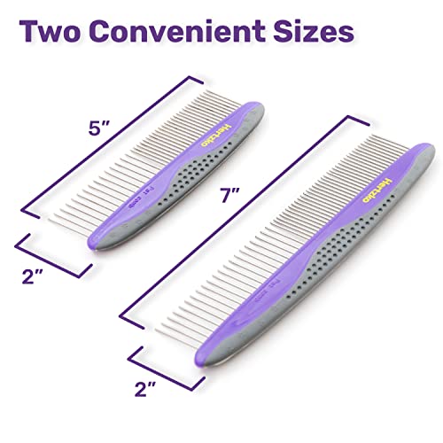 Pet Combs By Hertzko – Small & Large Comb Included For Both Small & Large Areas -Removes Tangles, Knots, Loose Fur And Dirt. Ideal For Everyday Use For Dogs And Cats With Short Or Long Hair (Pack Of 2) #TOP3