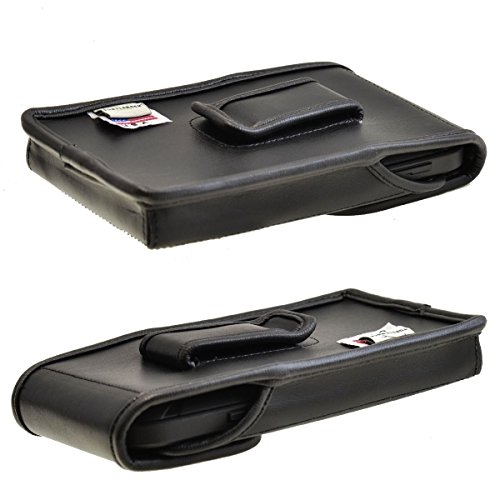 Turtleback Vertical Genuine Leather Holster Pouch Extended - Fits Htc One M8 With Otterbox - Metal Belt Clip - Magnetic Flap Closure - Made In Usa #TOP5