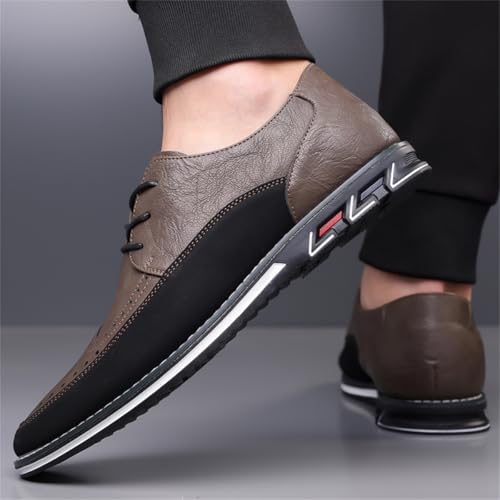 Image of Men's Casual Dress Oxfords Shoes Business Formal Italy Prince Classic Oxford Lace Up Craft Mesh Sneakers