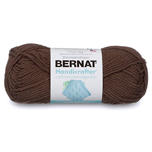 Image of Bernat Handicrafter Cotton Solids Yarn, 1.75 oz, Gauge 4 Medium, 100% Cotton, Warm Brown