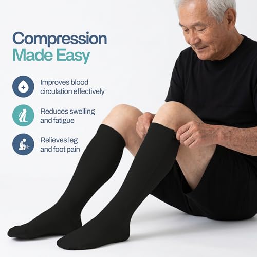Image of TheraMagic Zipper Compression Socks for Men & Women, 20-30mmHg Closed Toe Graduated Zippered Compression Stocking