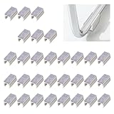 UFURMATE Cuscinetti per sedie, 30 pezzi, 18 mm, protezioni per pavimenti in plastica con feltro, a forma di U, antiscivolo, rettangolari, per gambe di sedie a slitta rotonda (bianco)