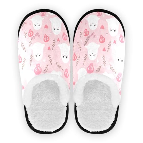 Cute Halloween Ghost Skull Plant Pink Indoor Slippers for Women and Men, Washable Non-Slip Home Shoes with Storage Bag for Travel Spa A2304510