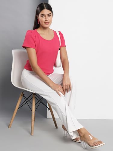 Image of Q - RIOUS Casual Solid Womens Regular Top