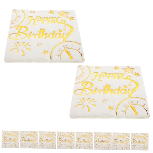Servilletas para cumpleaños elegantes con sofisticado foil dorado para tus fiestas 2