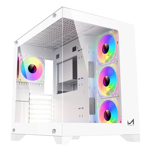 Image of Dynamite XL PRO Mid-Tower Computer Case /Gaming Cabinet (7 Infinity Argb Fans) | Support EATX,ATX, Micro-ATX, Mini-ITX | Pre-Installed 3 Side Fans,1 Rear Fan & 3 Bottom Fans (White)