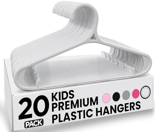 Utopia Home Kids Hangers 20 Pack - 11 Inch Plastic Baby Hangers for Closet - Childrens Hanger for...