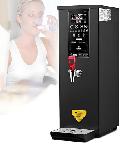8L Electric Hot Water Dispenser, Stainless Steel Countertop Water Boiler for Restaurant, Hotel, Office – Large Capacity Black Water Pot, Fast Heating Commercial Machine