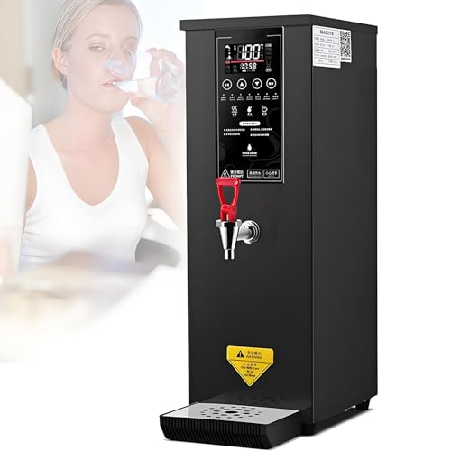 8L Electric Hot Water Dispenser, Stainless Steel Countertop Water Boiler for Restaurant, Hotel, Office – Large Capacity Black Water Pot, Fast Heating Commercial Machine