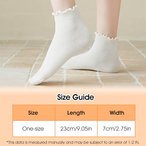 Image of 3 Pcs Ankle Soft Frilly Socks for Girls,White Ruffle Sock for Girls Ruffle Socks for Women Suitable for Casual, Comfort Breathable