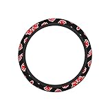 Anime Steering Wheel Cover for Women Men Black Car Steering Wheel Cover Universal 15 Inch Fit for...