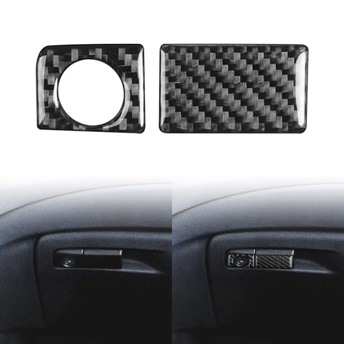 Generic Real Carbon Fiber Glove Storage Box Handle Switch Panel Cover Interior Trim Sticker Accessories Compatible with Honda Ridgeline 2017 2018 2019 2020 Passport 2019-2023 Pilot 2016-2022 Black