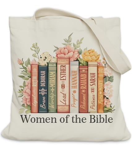 Image of Aesthetic Christian Gifts Tote Bag for Church, Religious Tote Bag for Bible Study, Medium Size with Inner Pocket