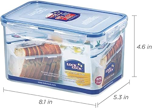 Lock & Lock HPL818 Rectangular Storage Container - Clear/Blue, 1.9 L
