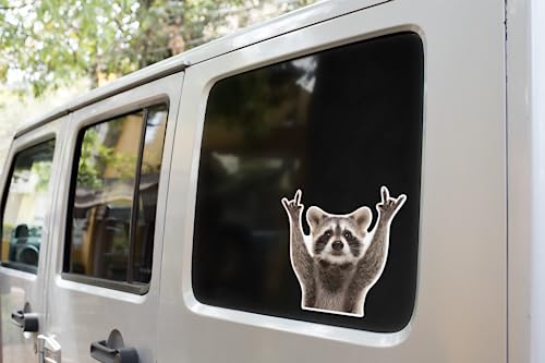 Arkwisdom AWPS109 Rocking Raccoon Sticker, Funny Raccoon Cute Car Decal 5.5-Inches Decal Car Laptop Wall Window Bumper Sticker Awps109 thumb #1