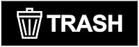 Vista 1 de Letrero básico de basura (negro) - Pequeño paquete de 1