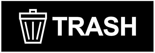 Letrero básico de basura (negro) - Pequeño paquete de 1