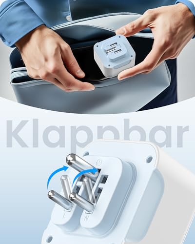 LENCENT Typ D und Typ G Kombi-Reiseadapter mit 2 USB-C 2 USB-A Anschlüße Klappbarer Reisestecker für Malediven Sri Lanka Tansania Sansibar Ghana Reisesteckdose Steckdose Stecker Adapter Stromadapter