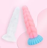 Thlsexy Realistischer Dildo mit Saugnapf Weicher Anal Dildo aus Silikon Leuchtender Dildo G-Punkt für Frauen Freude am Dildo und Analspiel für vielseitige Lustmomente Perfekt für Männer（S,Transparent）