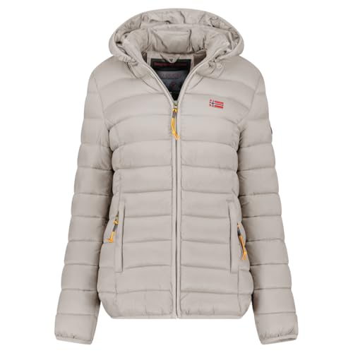 Geographical Norway Atikolor Hood – Doudoune Légère Femme avec Capuche – Blouson Matelassé Chaud Mi-Saison – Style Urbain – Poches Zippées – Badge &...