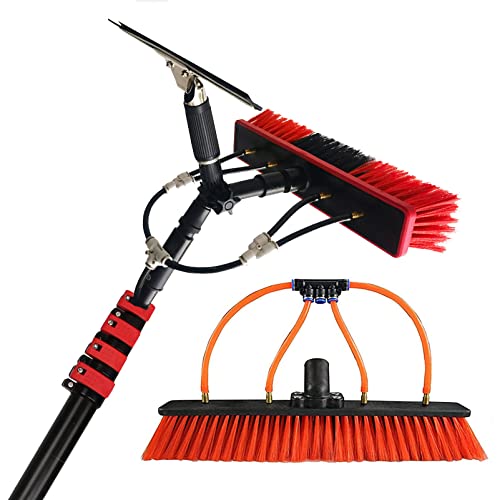 Brosse de nettoyage de vitres télescopique avec raclette et perche extensible à eau - 2