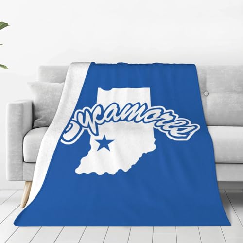 Indiana State Sycamores Ultra-Soft Micro Fleece Blanket Multi-Size Flannel Blanket