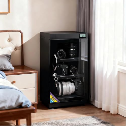 Dry Cabinet Camera Digital Control Dehumidifier Electronic Dry Box for Lens Camera Tea Stamp Jewelry Equipment Storage (40L)