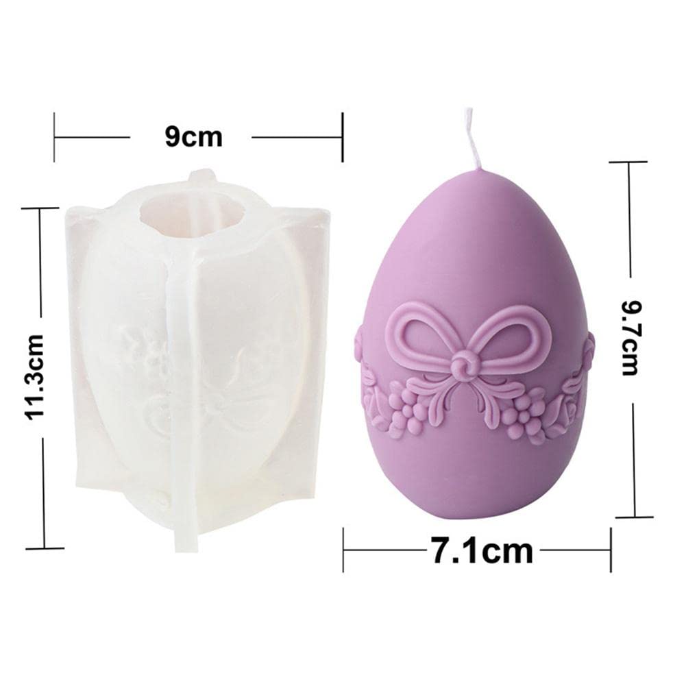Moule à Bougie en Silicone 3D for œuf de Pâques, Moule à Bougie antiadhésif Moule à gâteau en Mousse Moule à Dessert, Bricolage Artisanat Fondant Bonbons Cupcake Savon Moule à pâtisserie