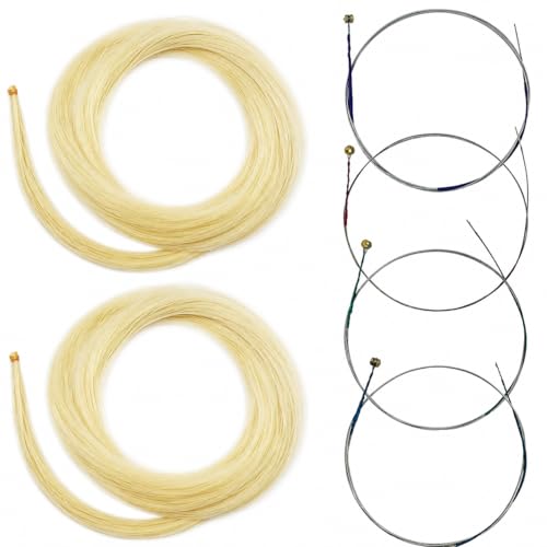 DaKuan 4/4 Full Set Violin Strings + 2 Bow Hair Sets | Nickel Ball End | Professional Quality for...