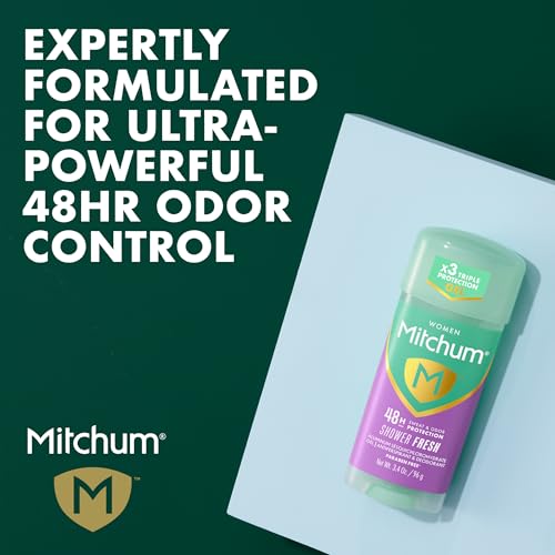 mitchum womens antiperspirant deodorant gel stick shower fresh scent 48hr sweat amp odor protection triple odor defense alcohol-free 34 oz pack of 2