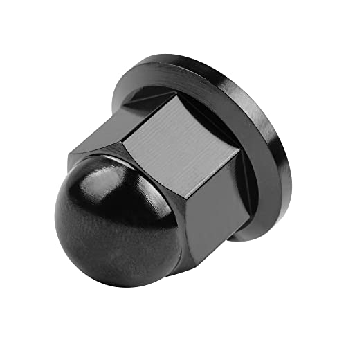 Image of Titanium M6 M8 M10 Dome Head Acorn Nuts for Bicycle Motorcycle Exhaust Pipe Car Pack of 6 (M10, Black)