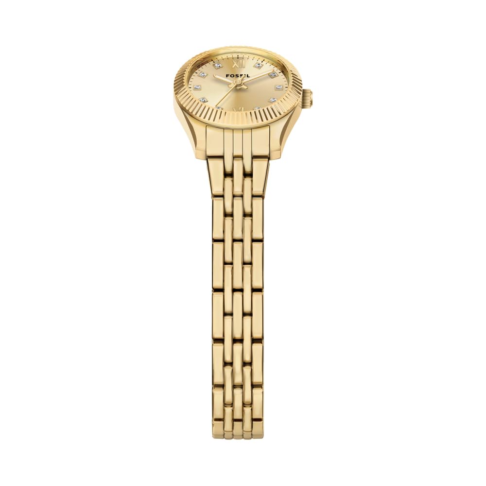 Fossil Scarlette Damen 20MM Goldfarbene Edelstahl-Uhr, ES5474