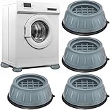 4 Pack Anti-Vibration Pads for Washing Machine and Dryer - Shock, Noise Cancelling Anti-Walk Stabilizer Feet Pads - Universal Fit for Washer, Dryer, Fridge (Gray)