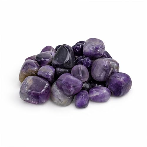 Image of Crystal Amethyst Tumble Stone Pebble Tumbled Gemstone for Reiki Healing Vastu Correction Gravels for Aquarium Home Decor Garden Table 100 Gm